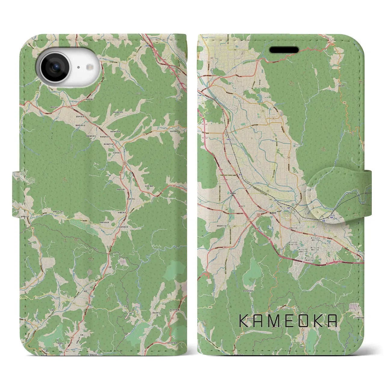 【亀岡(京都府)】地図柄iPhoneケース(手帳タイプ)