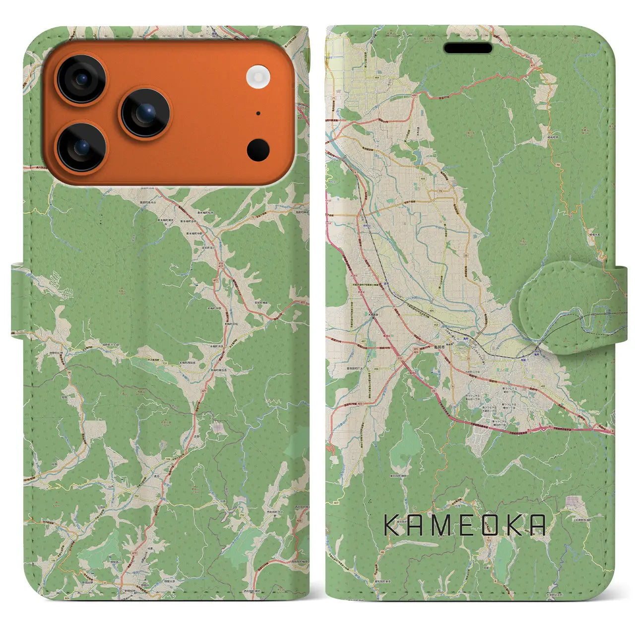 【亀岡(京都府)】地図柄iPhoneケース(手帳タイプ)