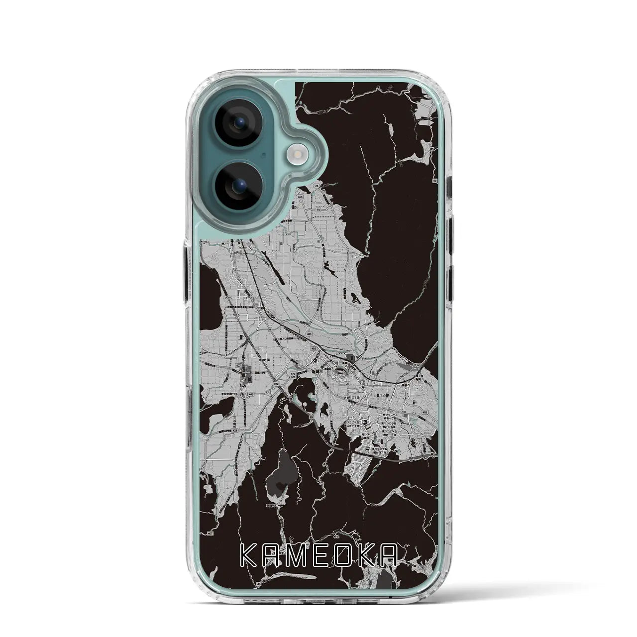 【亀岡(京都府)】地図柄iPhoneケース(MagSafeタイプ)モノトーン・iPhone 16 Pro 用