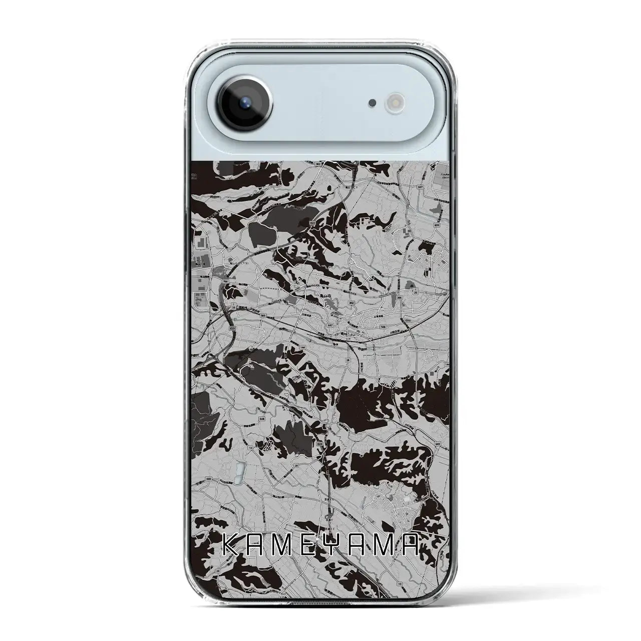【亀山(三重県)】地図柄iPhoneケース(クリアタイプ)モノトーン・iPhone 17 Pro Max 用