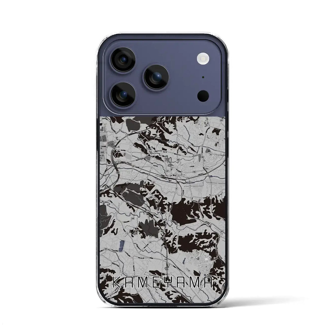 【亀山(三重県)】地図柄iPhoneケース(クリアタイプ)モノトーン・iPhone 17 Pro Max 用