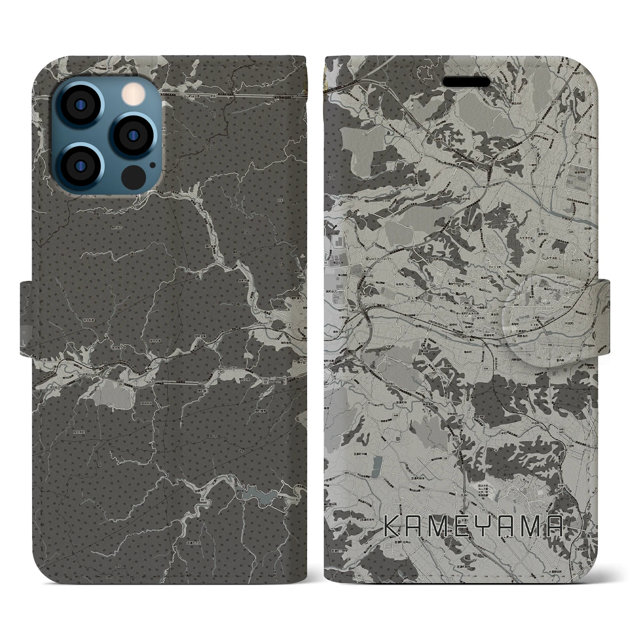 【亀山(三重県)】地図柄iPhoneケース(手帳タイプ)