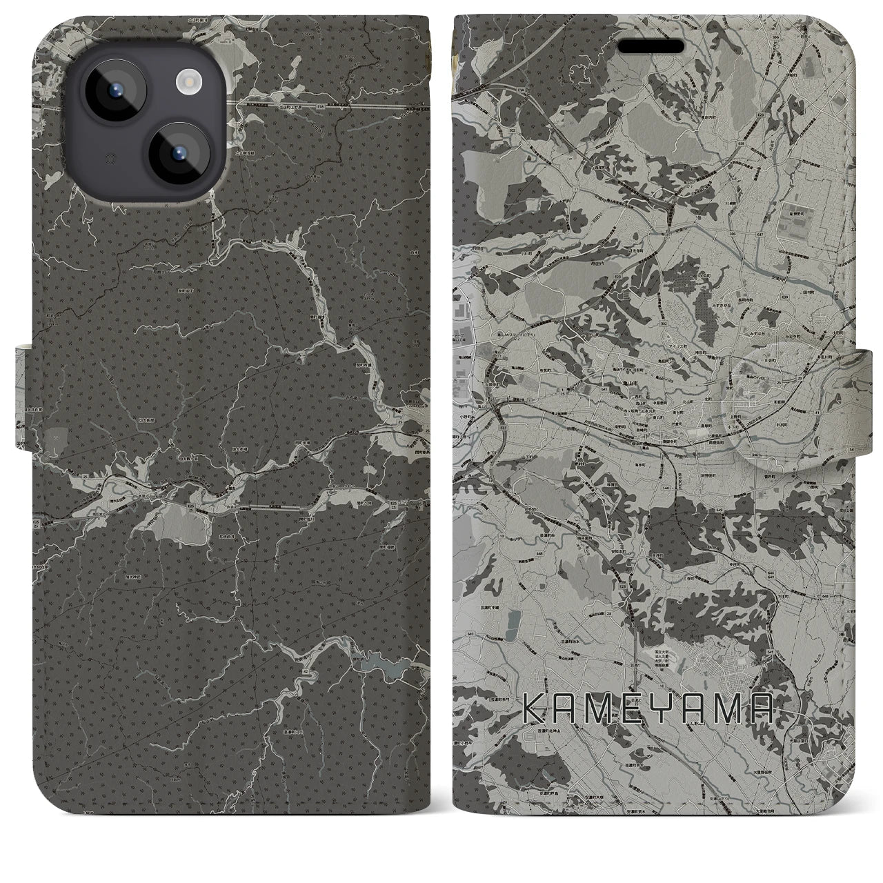 【亀山(三重県)】地図柄iPhoneケース(手帳タイプ)