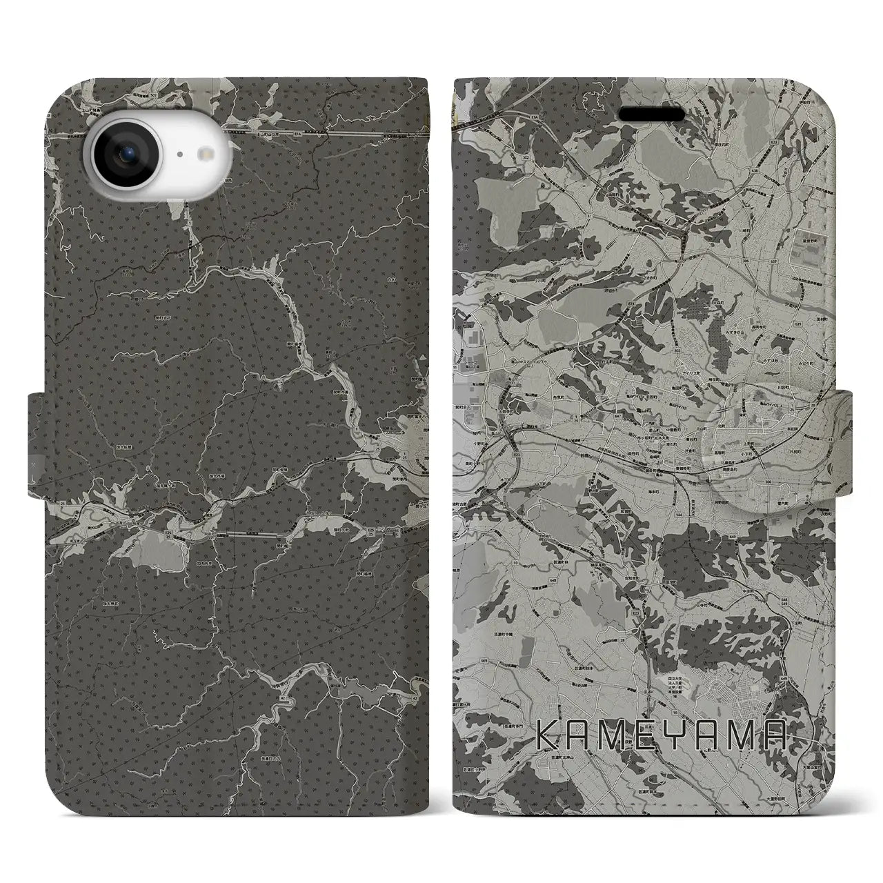 【亀山(三重県)】地図柄iPhoneケース(手帳タイプ)