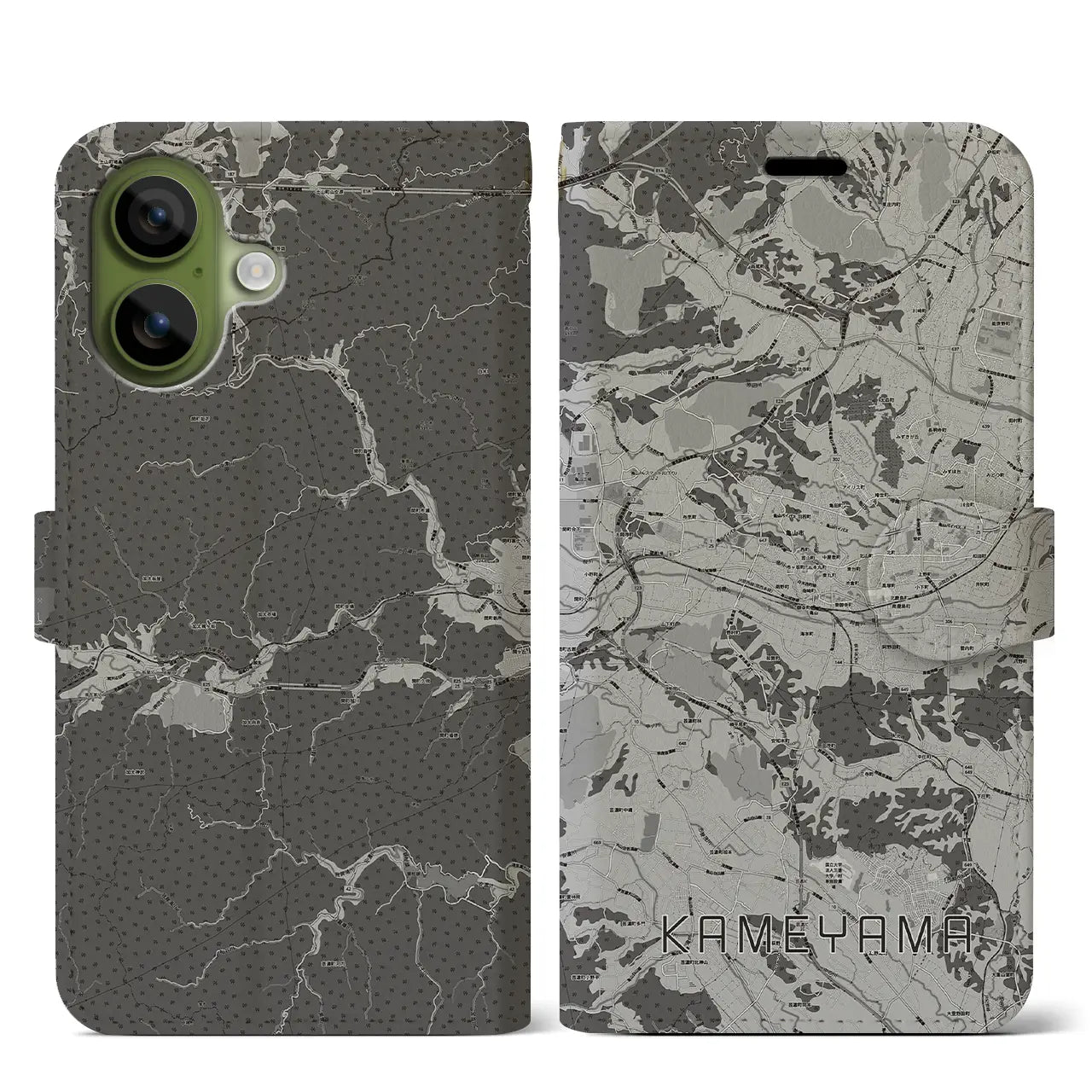 【亀山(三重県)】地図柄iPhoneケース(手帳タイプ)