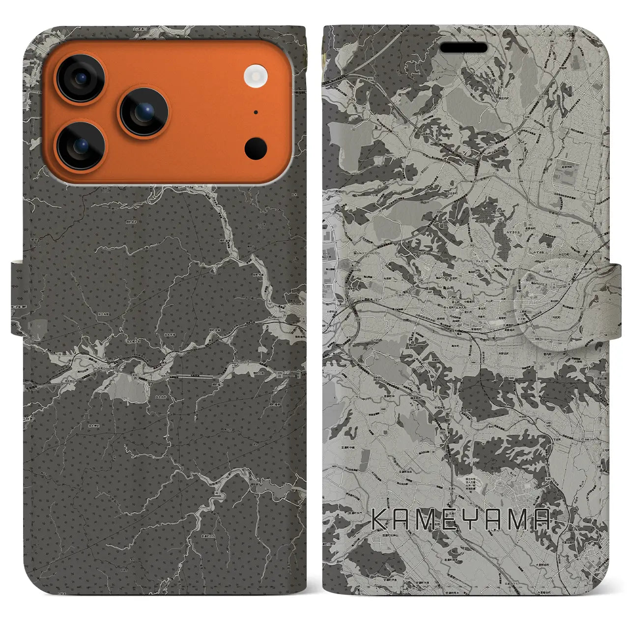 【亀山(三重県)】地図柄iPhoneケース(手帳タイプ)