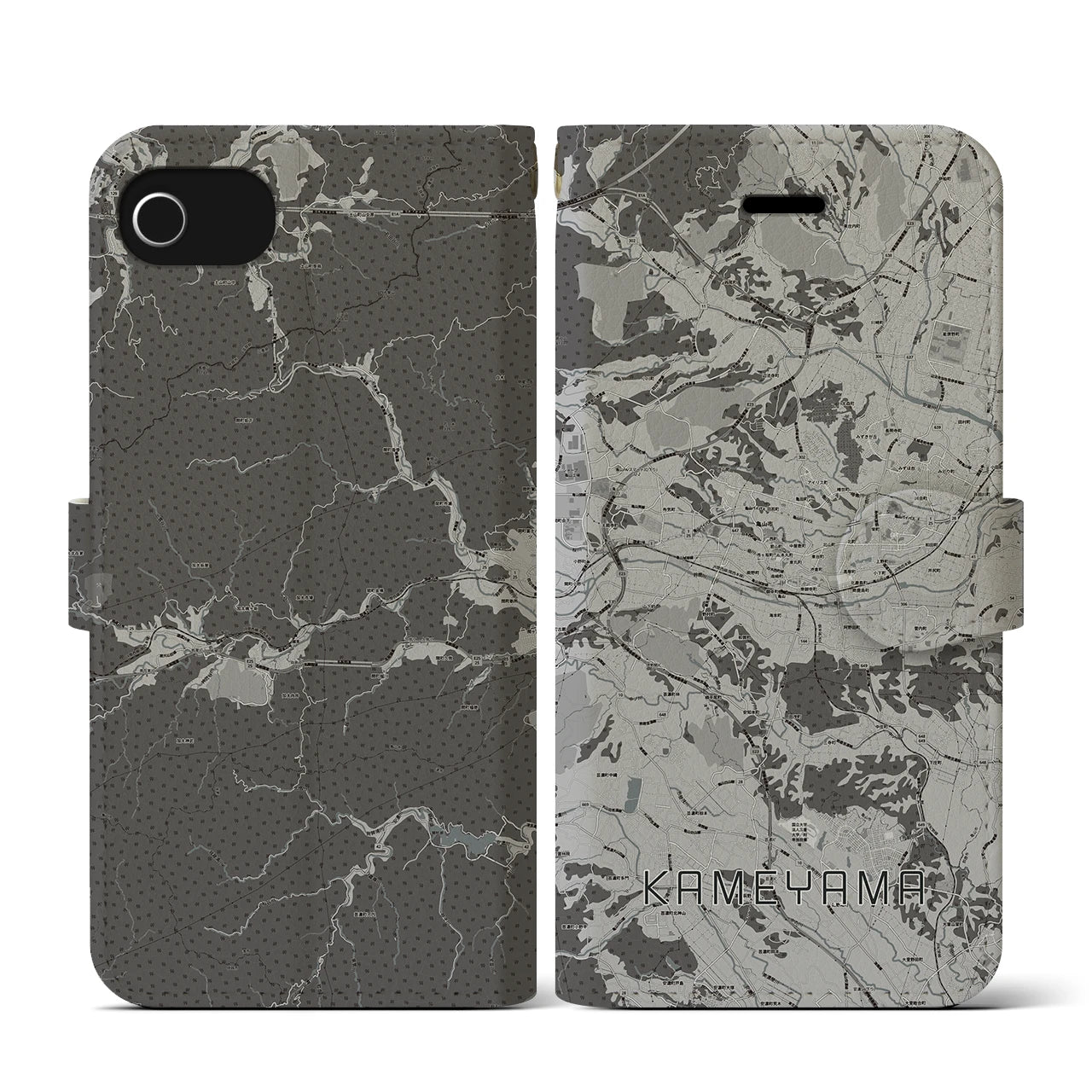 【亀山(三重県)】地図柄iPhoneケース(手帳タイプ)