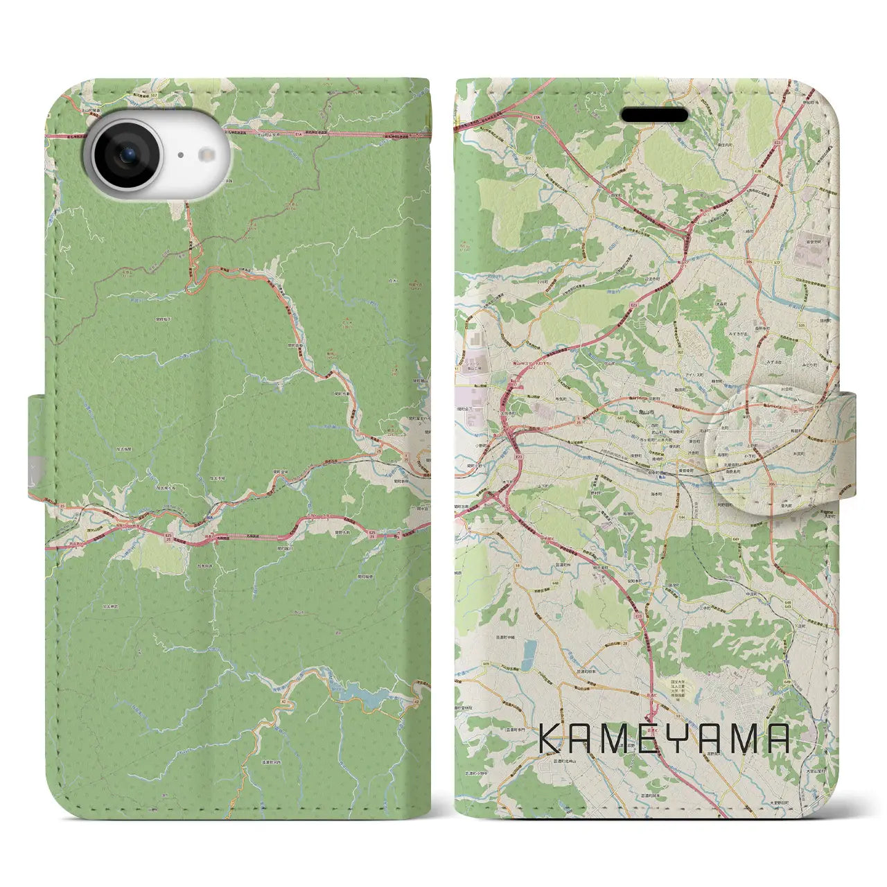 【亀山(三重県)】地図柄iPhoneケース(手帳タイプ)