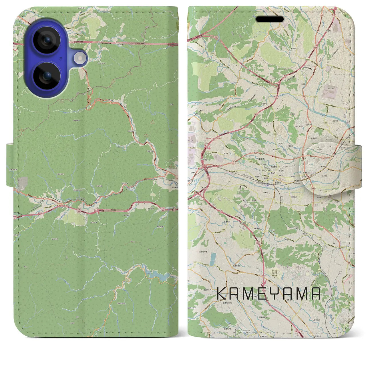 【亀山(三重県)】地図柄iPhoneケース(手帳タイプ)