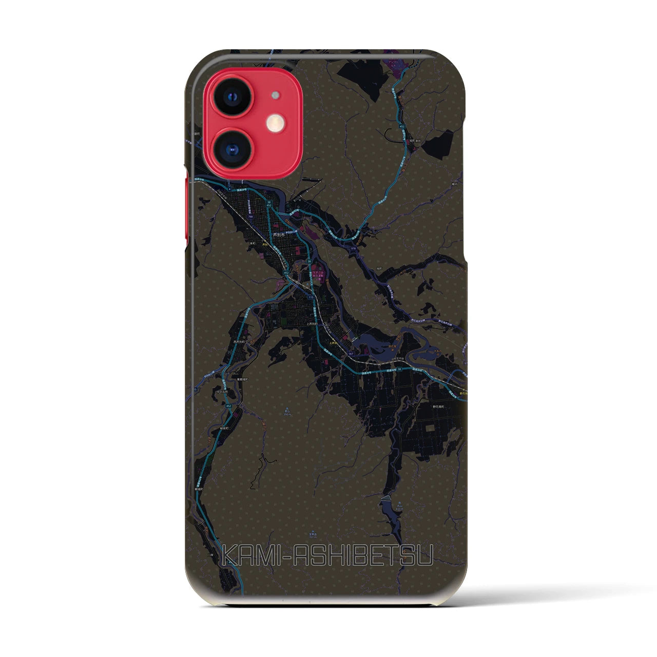 【上芦別(北海道)】地図柄iPhoneケース(バックカバータイプ)