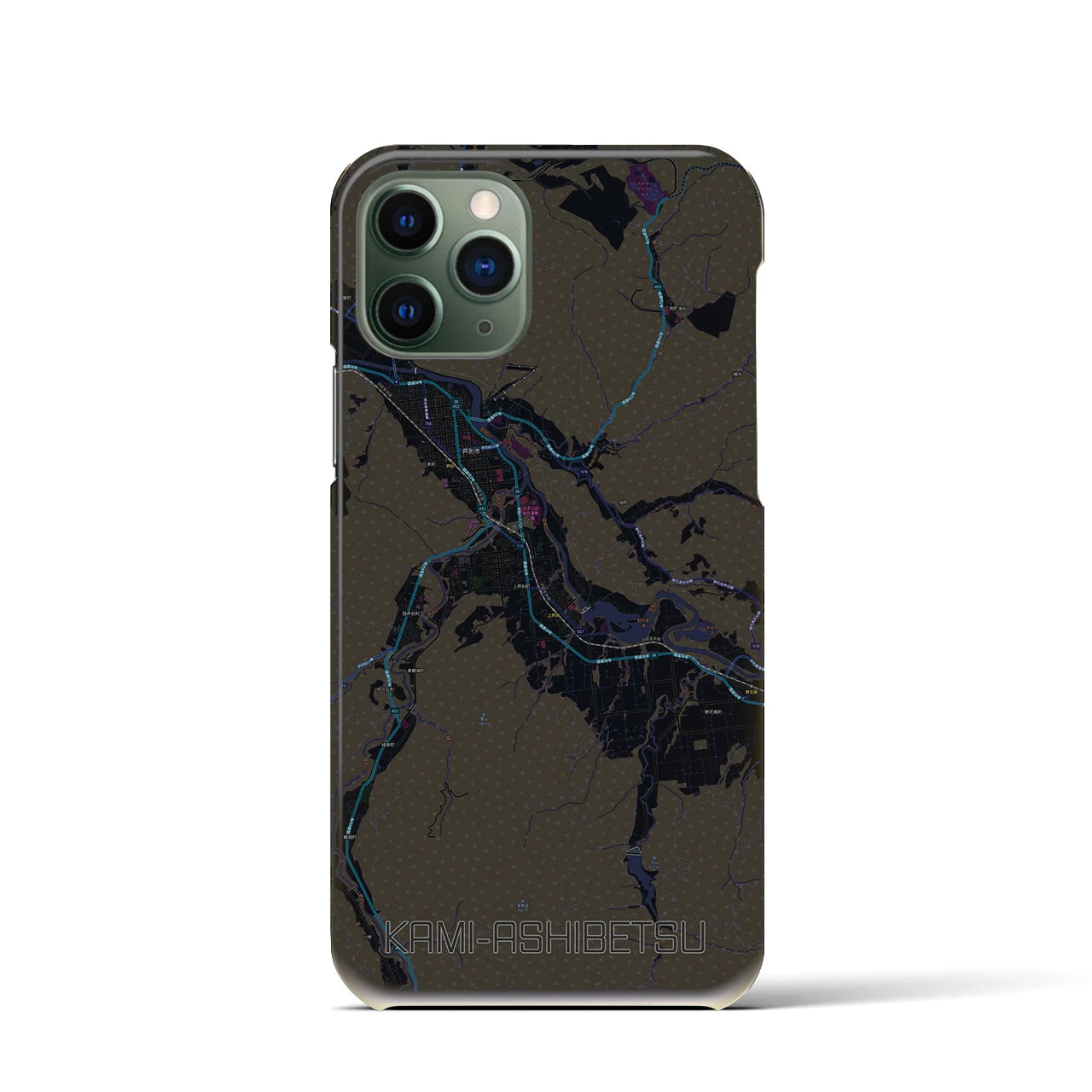 【上芦別(北海道)】地図柄iPhoneケース(バックカバータイプ)