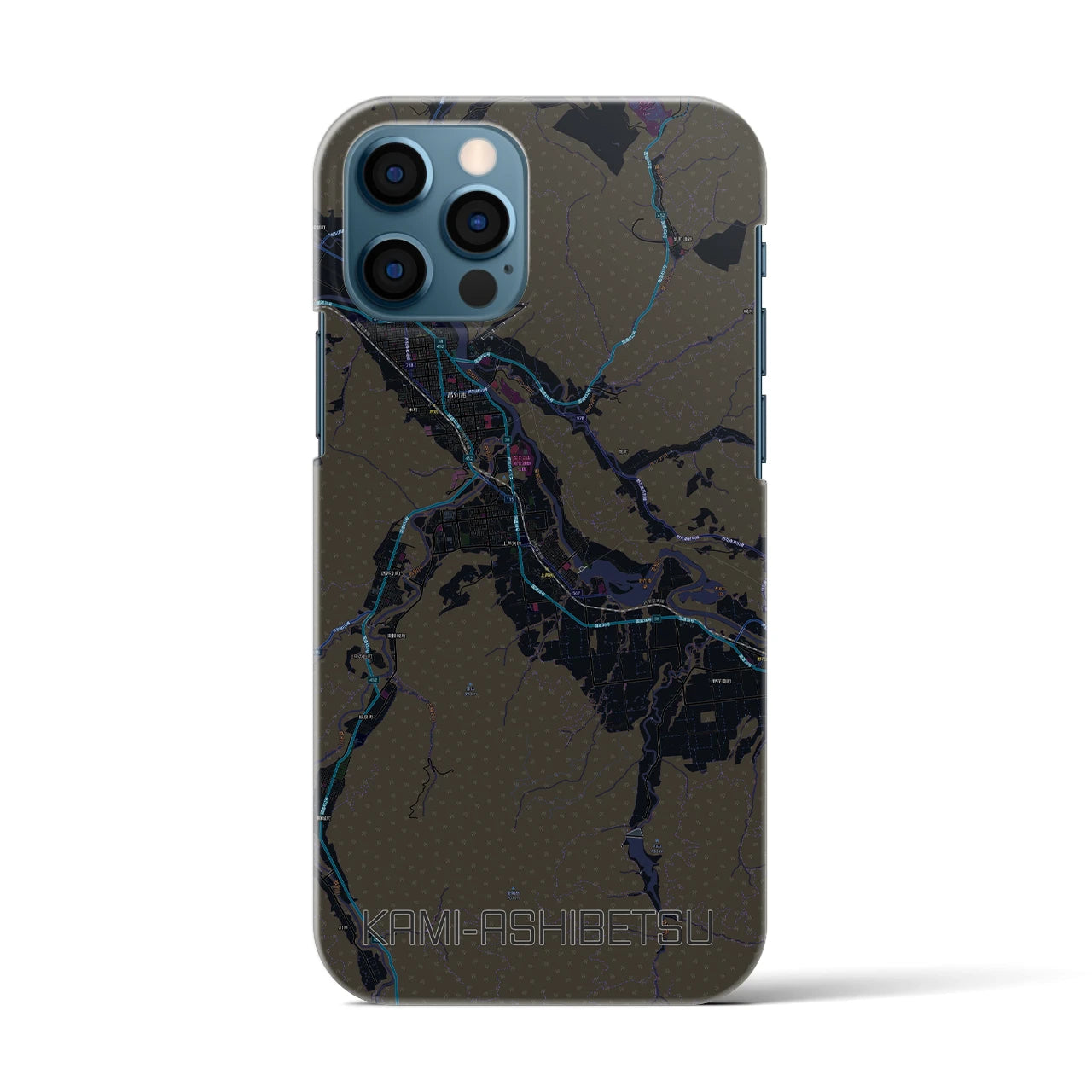 【上芦別(北海道)】地図柄iPhoneケース(バックカバータイプ)