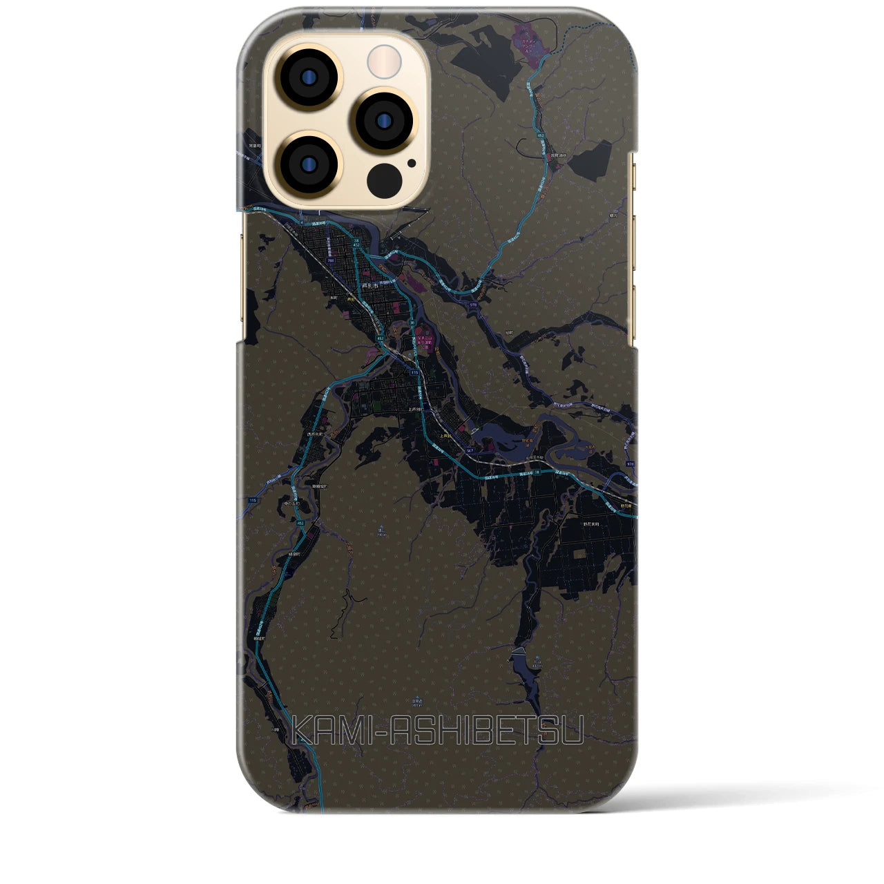 【上芦別(北海道)】地図柄iPhoneケース(バックカバータイプ)
