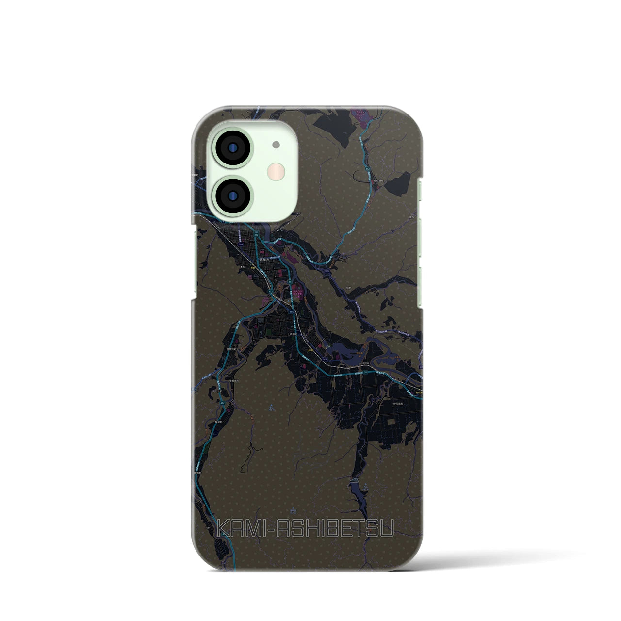 【上芦別(北海道)】地図柄iPhoneケース(バックカバータイプ)