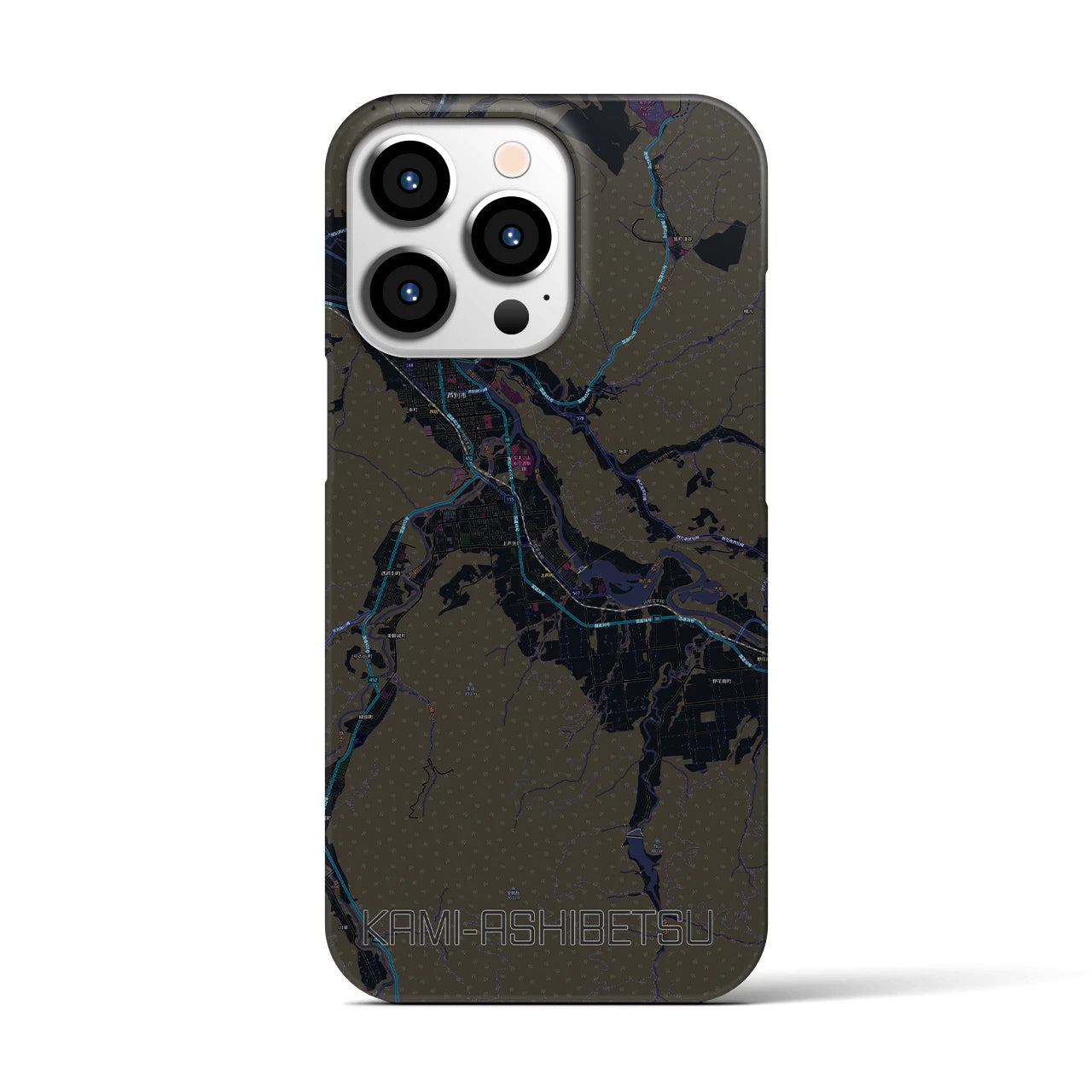 【上芦別(北海道)】地図柄iPhoneケース(バックカバータイプ)