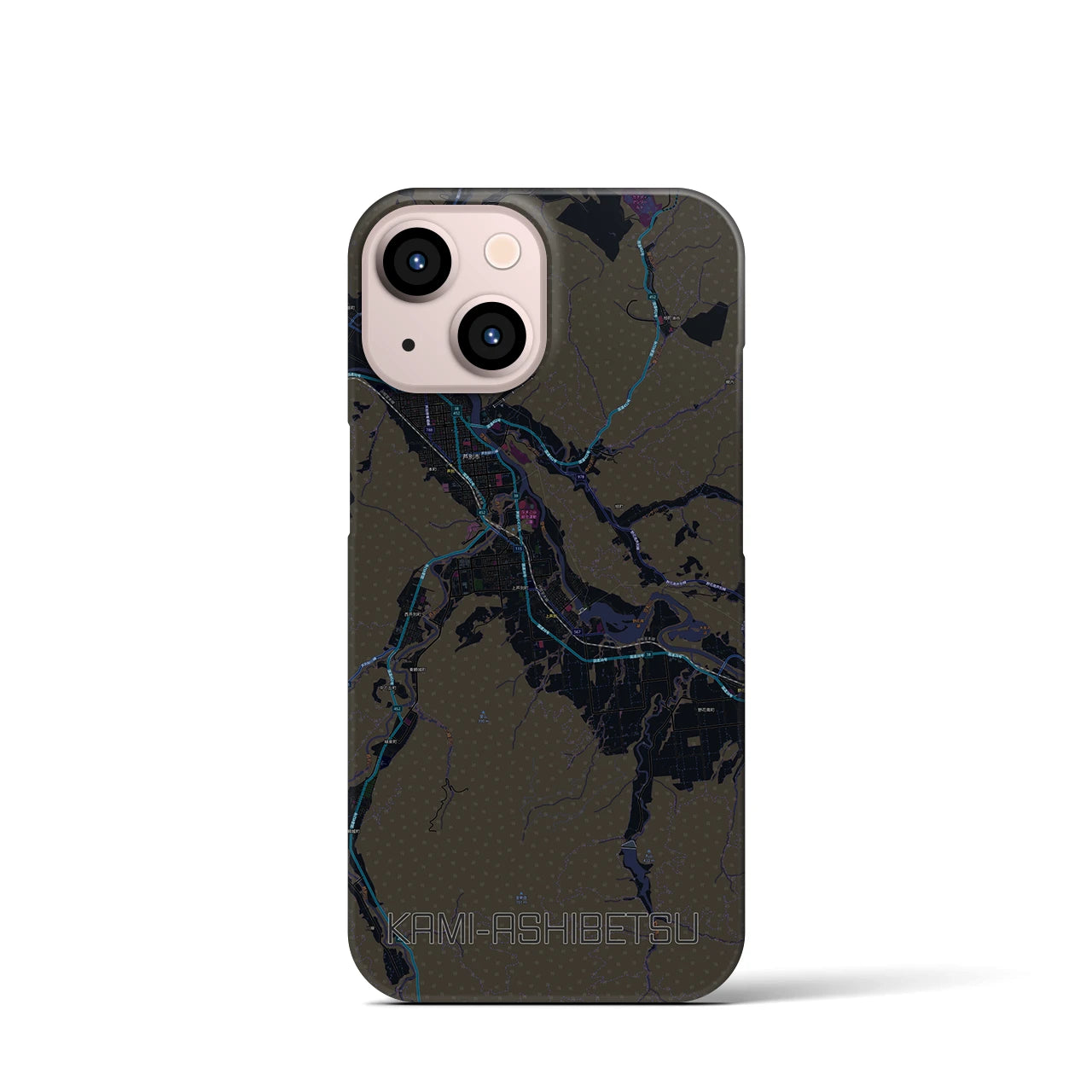 【上芦別(北海道)】地図柄iPhoneケース(バックカバータイプ)