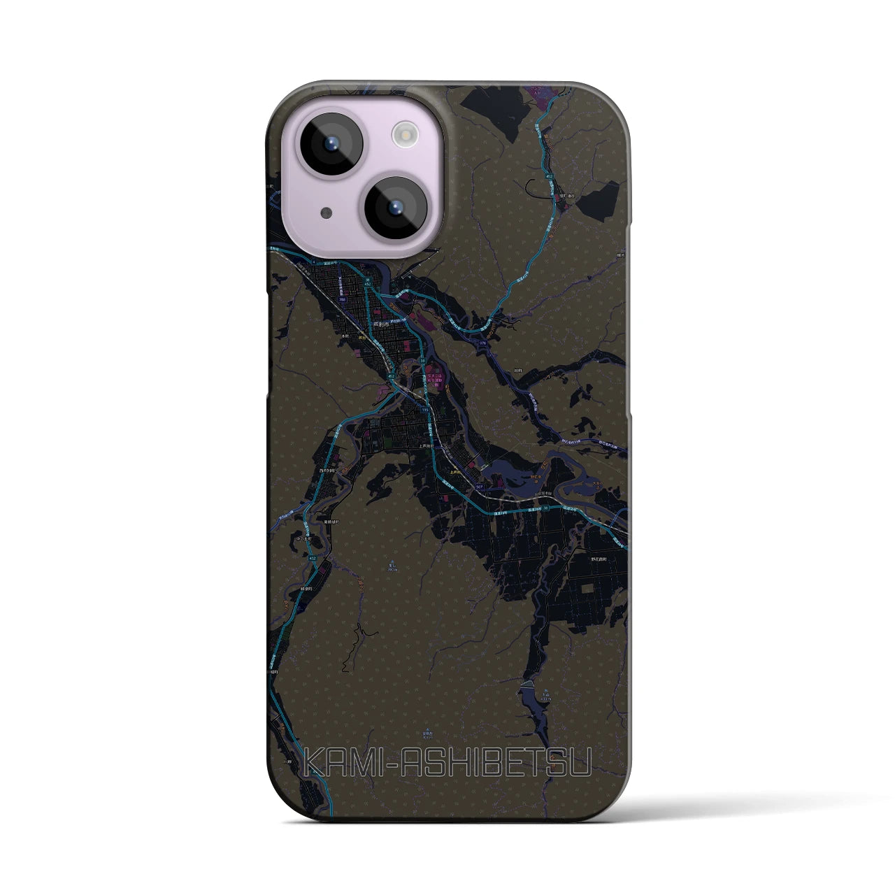 【上芦別(北海道)】地図柄iPhoneケース(バックカバータイプ)