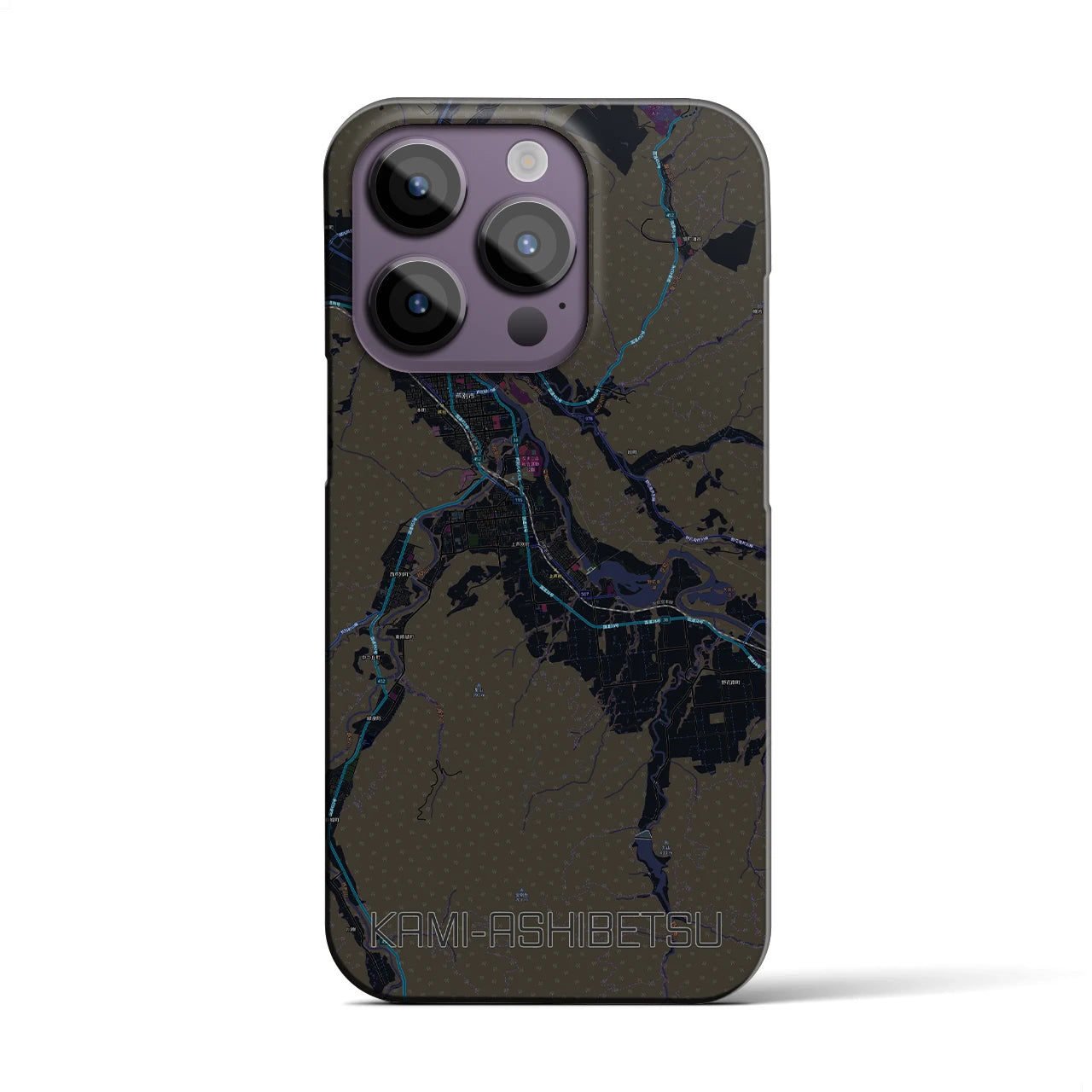 【上芦別(北海道)】地図柄iPhoneケース(バックカバータイプ)