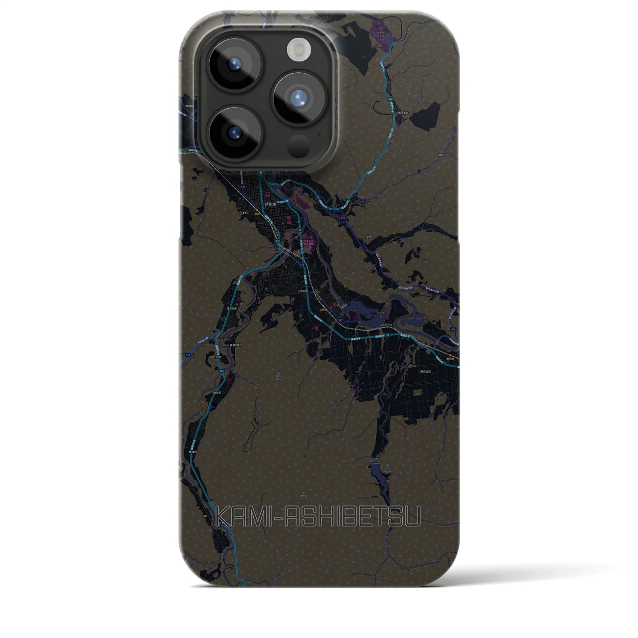 【上芦別(北海道)】地図柄iPhoneケース(バックカバータイプ)