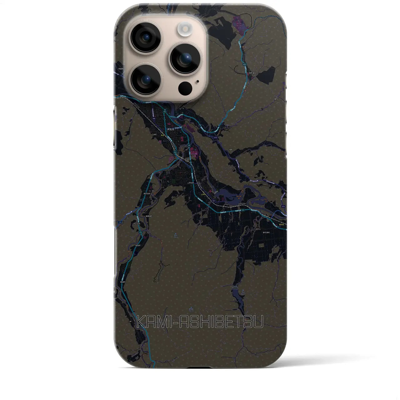 【上芦別(北海道)】地図柄iPhoneケース(バックカバータイプ)