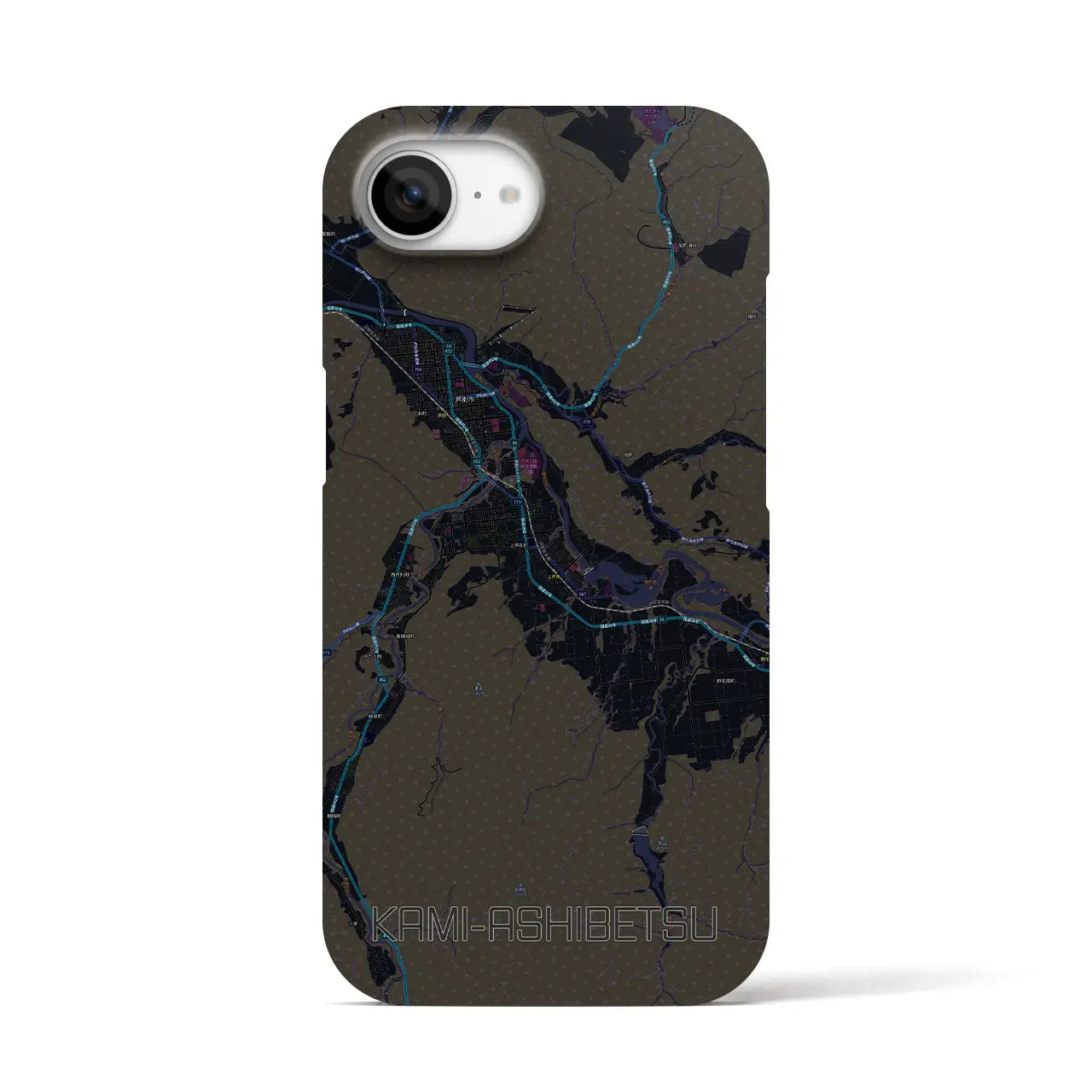 【上芦別(北海道)】地図柄iPhoneケース(バックカバータイプ)