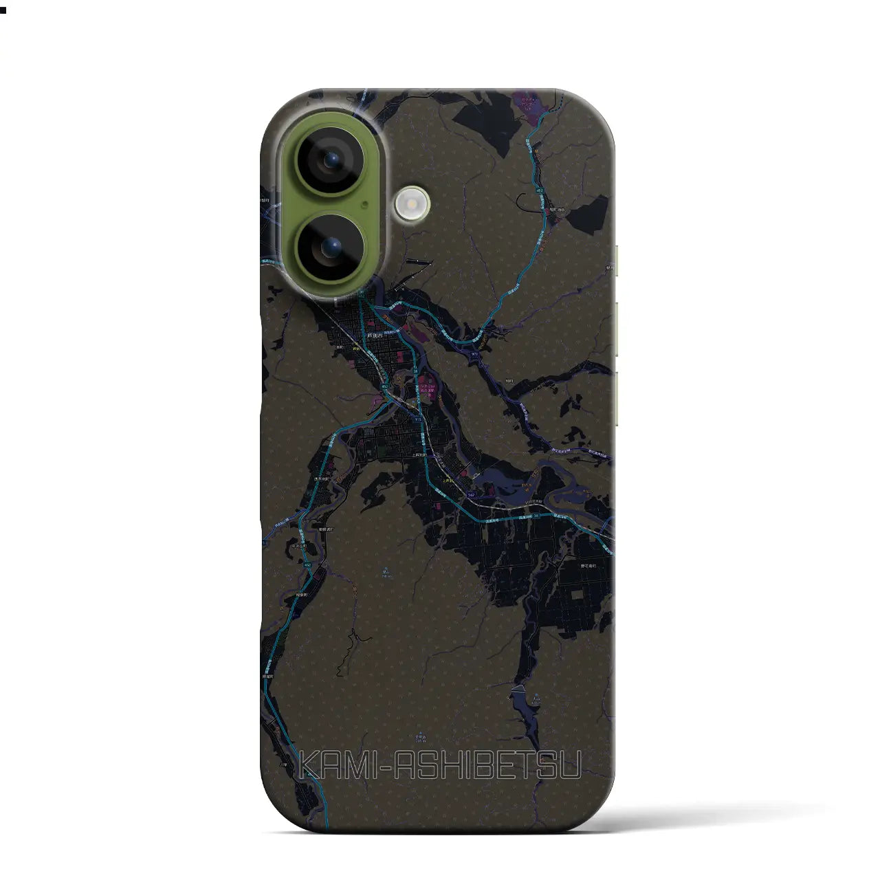 【上芦別(北海道)】地図柄iPhoneケース(バックカバータイプ)