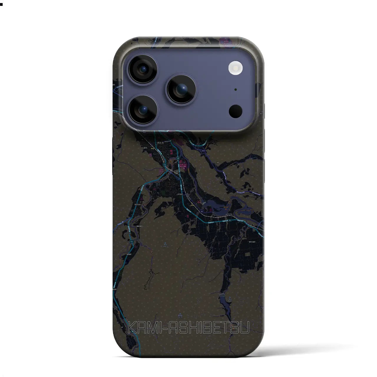 【上芦別(北海道)】地図柄iPhoneケース(バックカバータイプ)