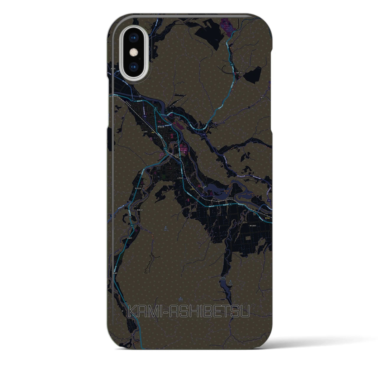 【上芦別(北海道)】地図柄iPhoneケース(バックカバータイプ)