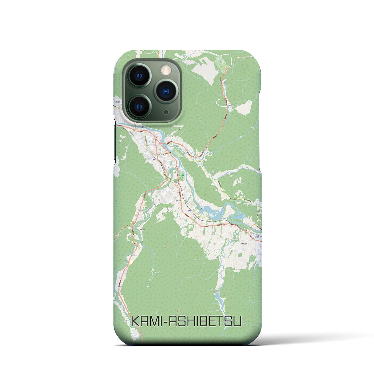 【上芦別(北海道)】地図柄iPhoneケース(バックカバータイプ)