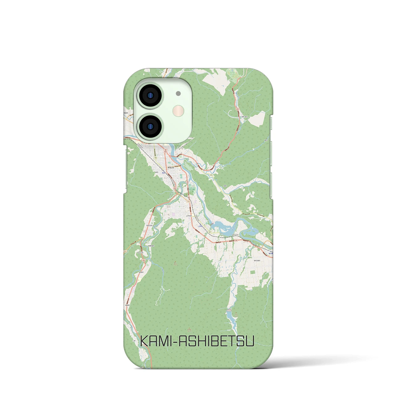 【上芦別(北海道)】地図柄iPhoneケース(バックカバータイプ)