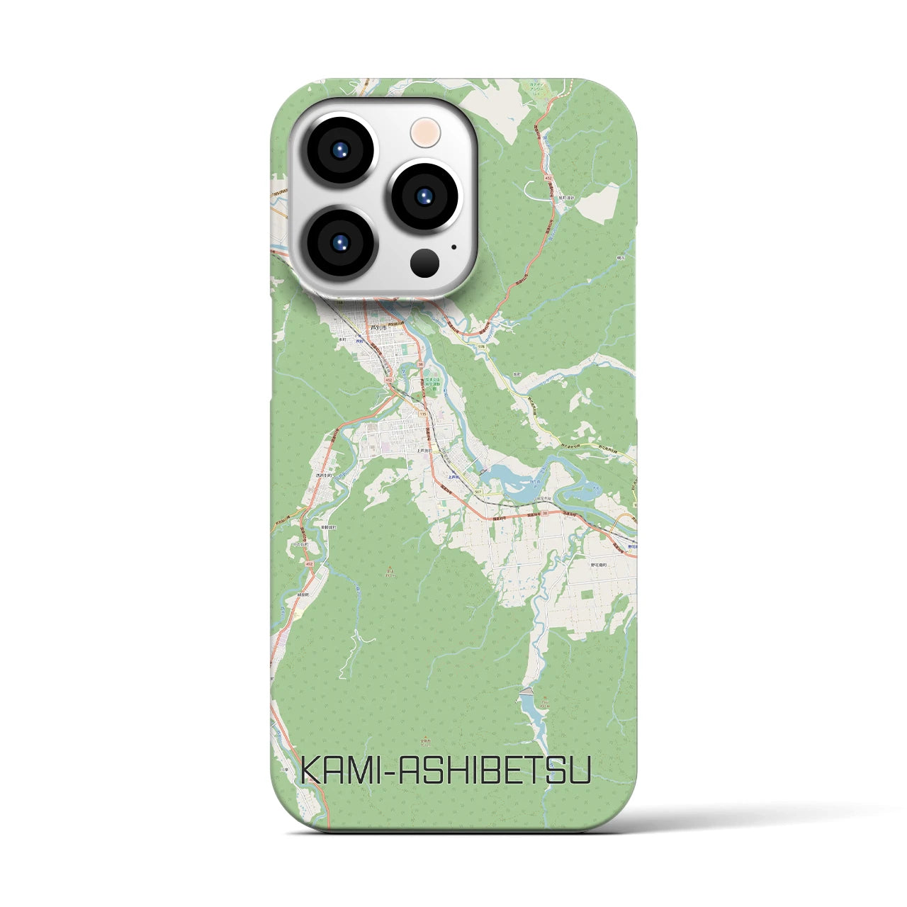 【上芦別(北海道)】地図柄iPhoneケース(バックカバータイプ)