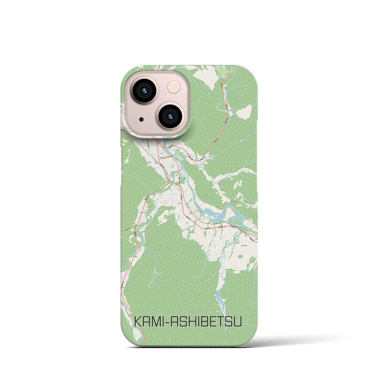 【上芦別(北海道)】地図柄iPhoneケース(バックカバータイプ)