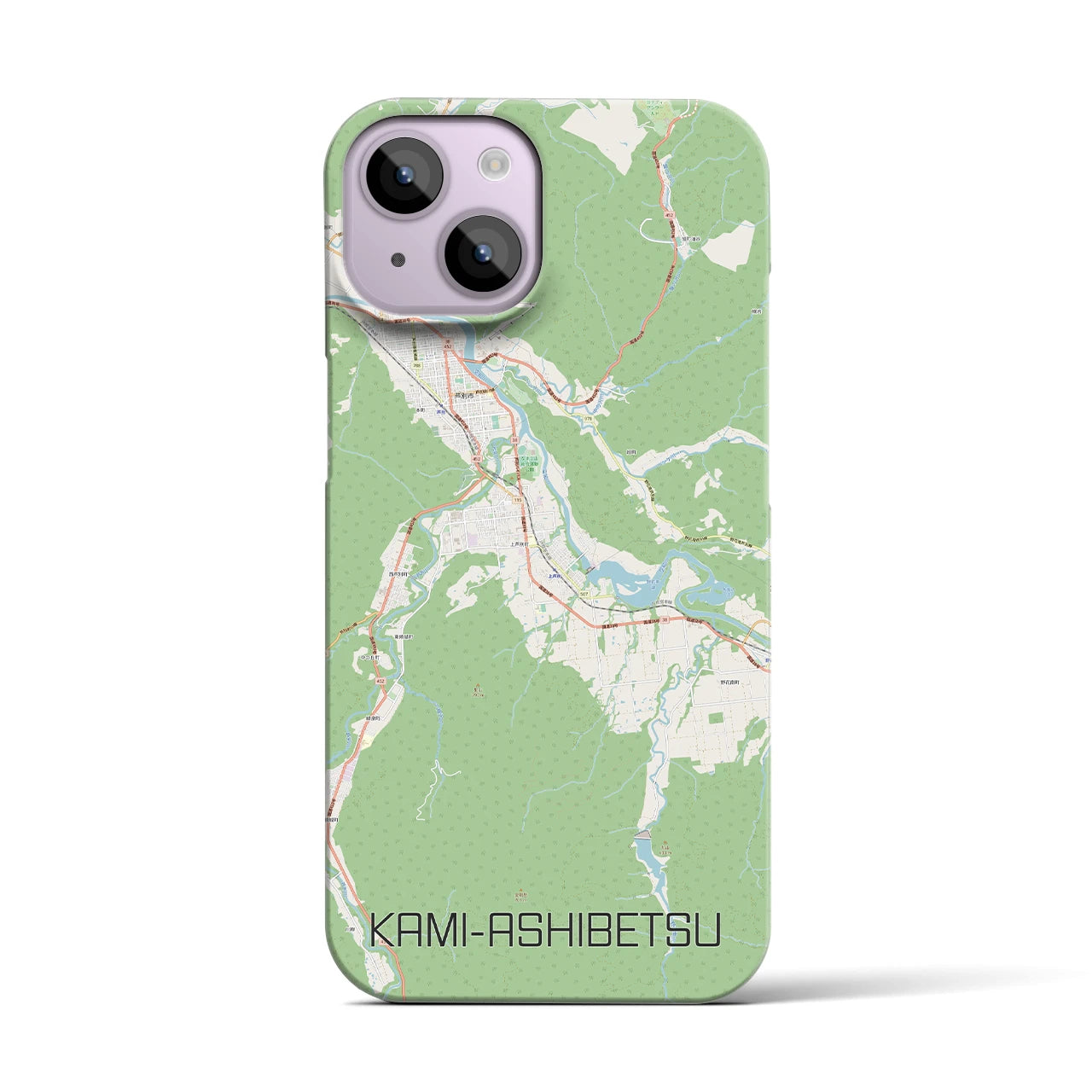 【上芦別(北海道)】地図柄iPhoneケース(バックカバータイプ)