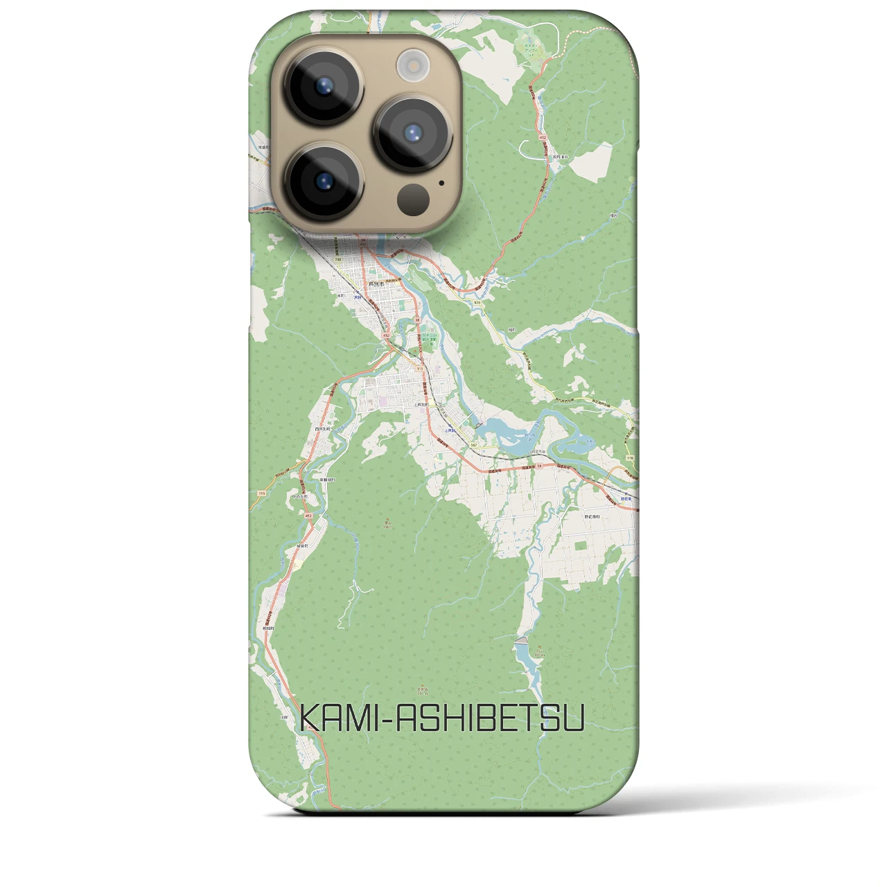 【上芦別(北海道)】地図柄iPhoneケース(バックカバータイプ)
