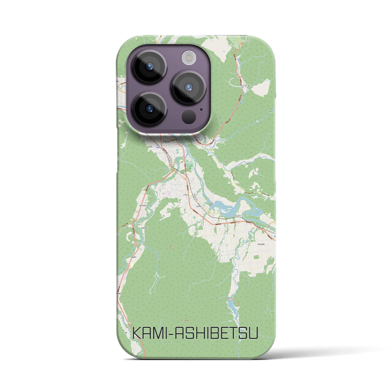 【上芦別(北海道)】地図柄iPhoneケース(バックカバータイプ)