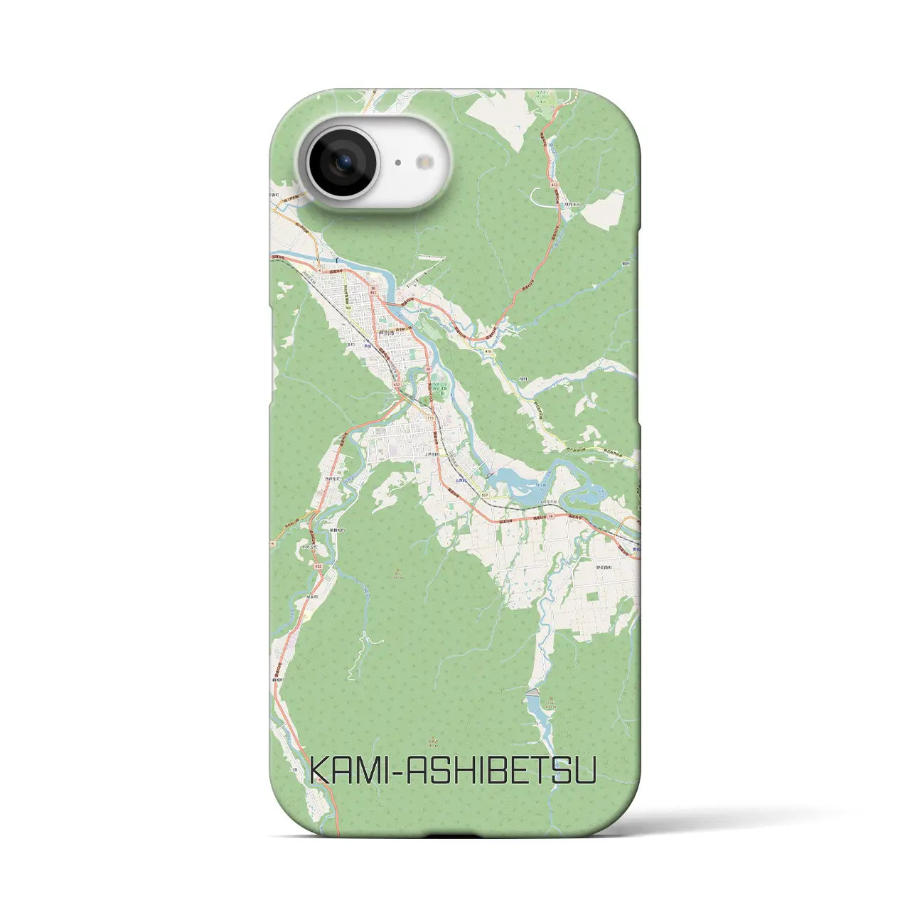 【上芦別(北海道)】地図柄iPhoneケース(バックカバータイプ)