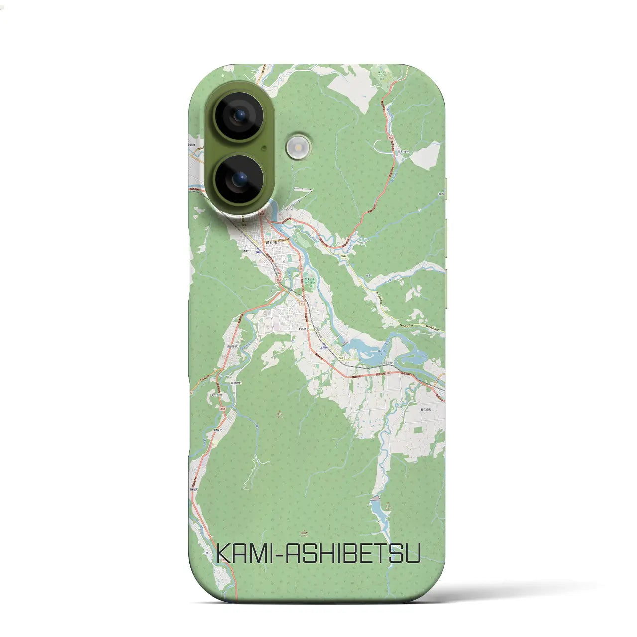 【上芦別(北海道)】地図柄iPhoneケース(バックカバータイプ)