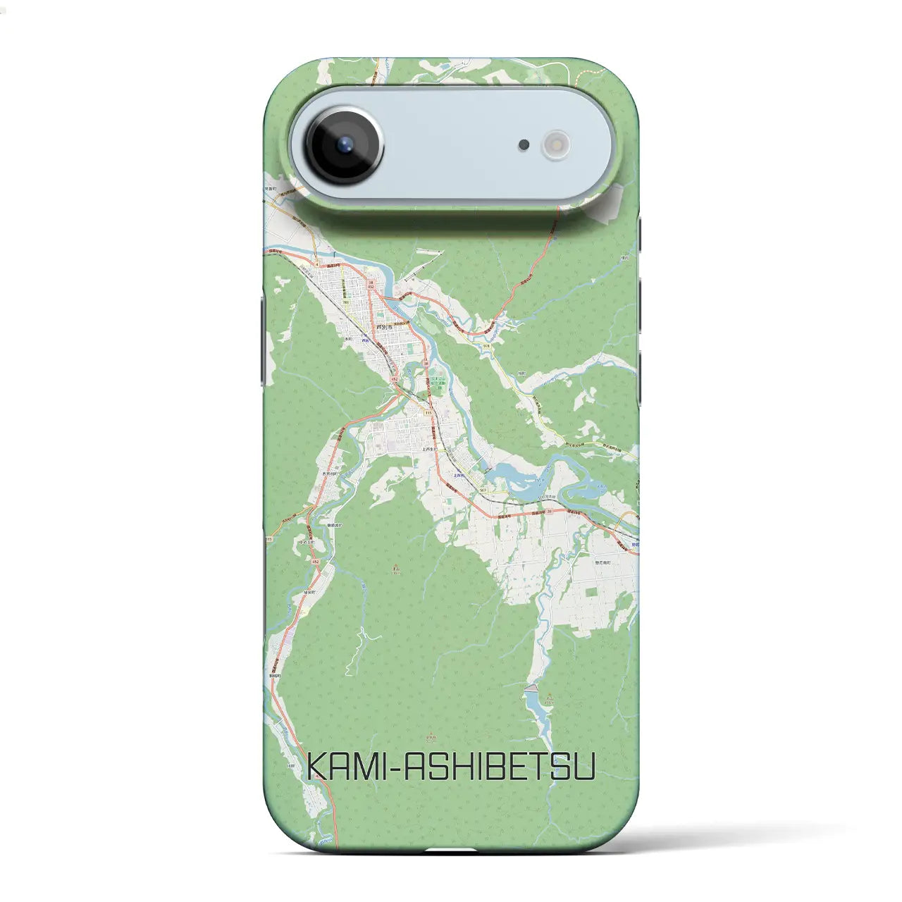 【上芦別(北海道)】地図柄iPhoneケース(バックカバータイプ)