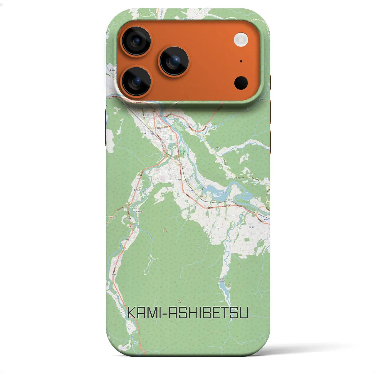 【上芦別(北海道)】地図柄iPhoneケース(バックカバータイプ)ナチュラル・iPhone 17 Pro Max 用