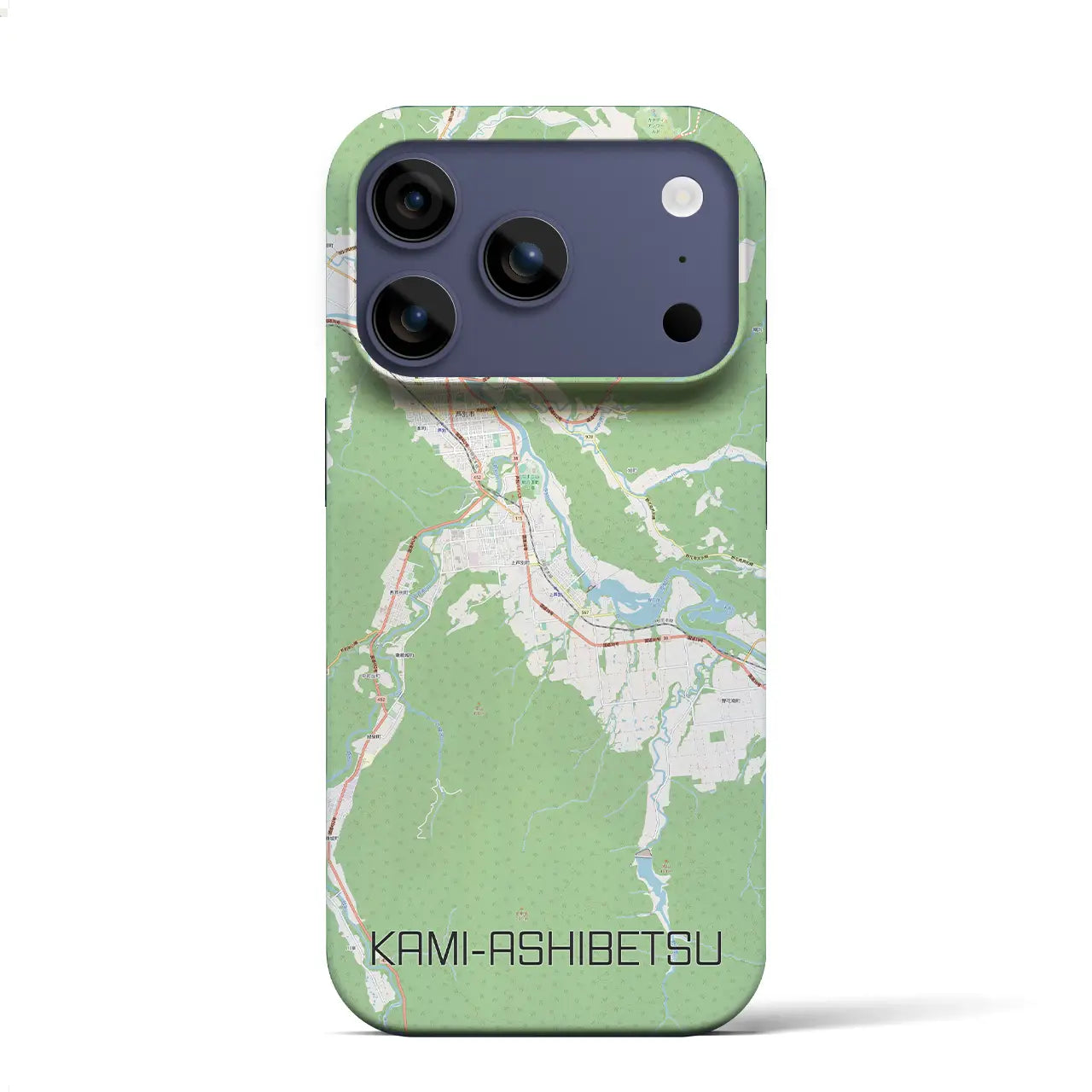 【上芦別(北海道)】地図柄iPhoneケース(バックカバータイプ)ブラック・iPhone 17 Pro Max 用