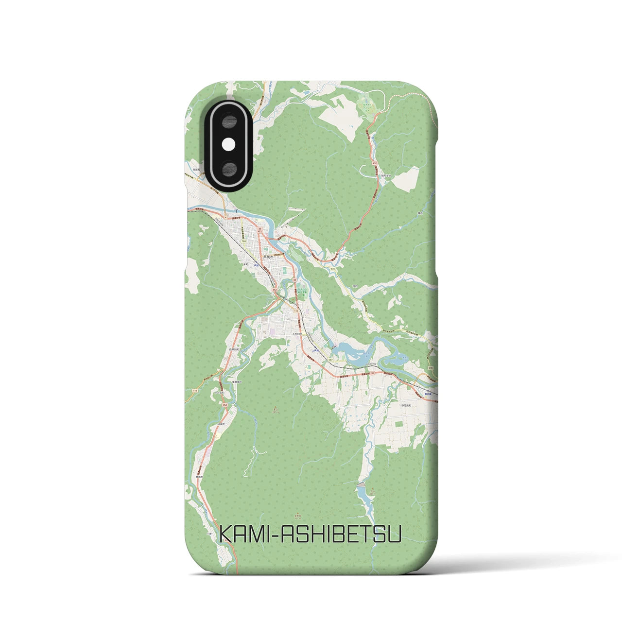 【上芦別(北海道)】地図柄iPhoneケース(バックカバータイプ)