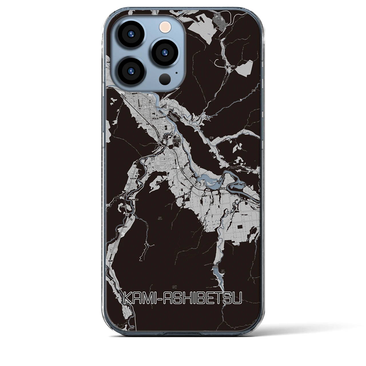 【上芦別(北海道)】地図柄iPhoneケース(クリアタイプ)