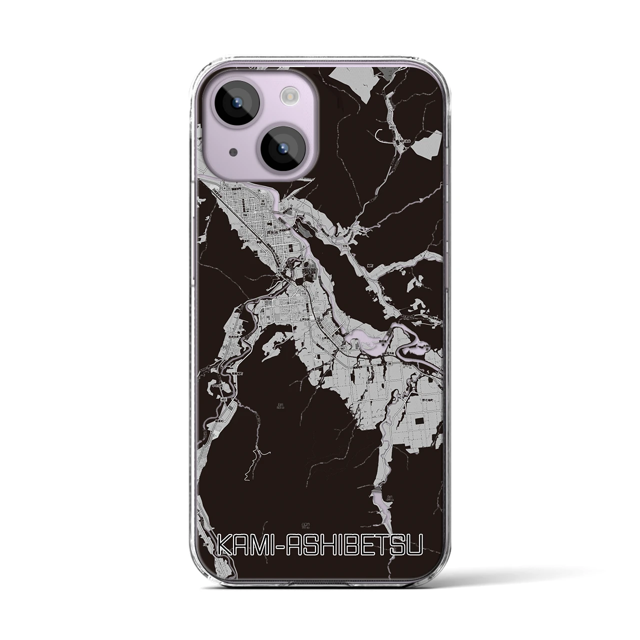 【上芦別(北海道)】地図柄iPhoneケース(クリアタイプ)