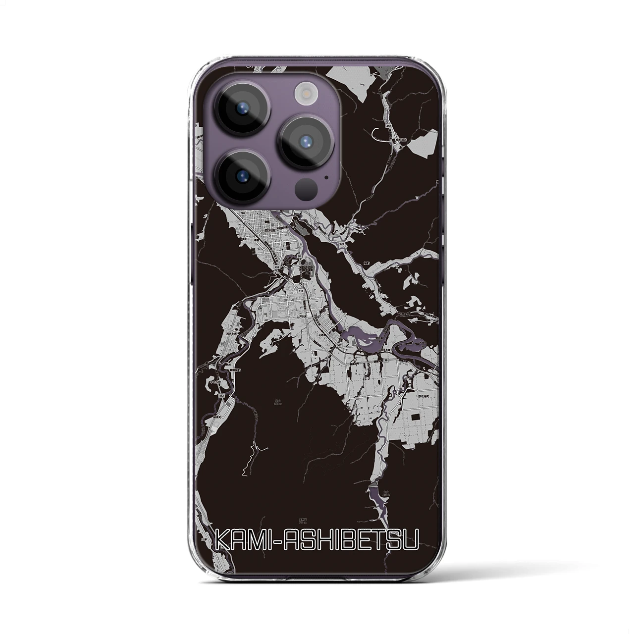 【上芦別(北海道)】地図柄iPhoneケース(クリアタイプ)