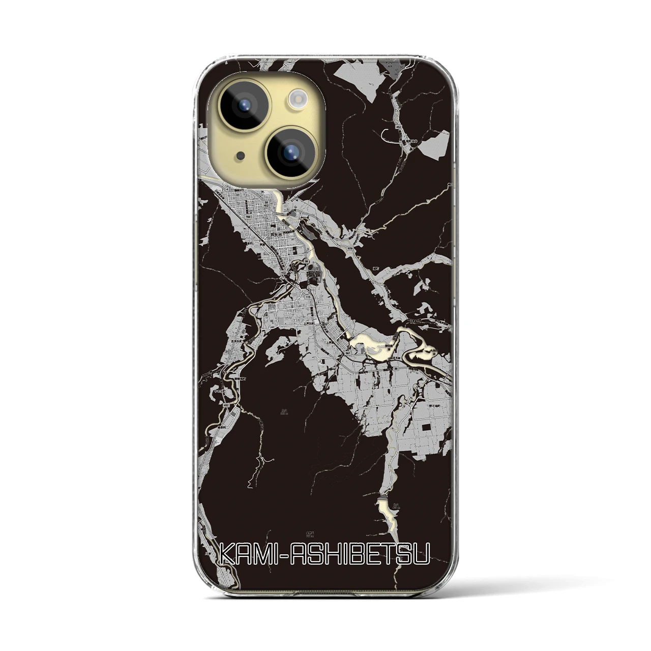 【上芦別(北海道)】地図柄iPhoneケース(クリアタイプ)