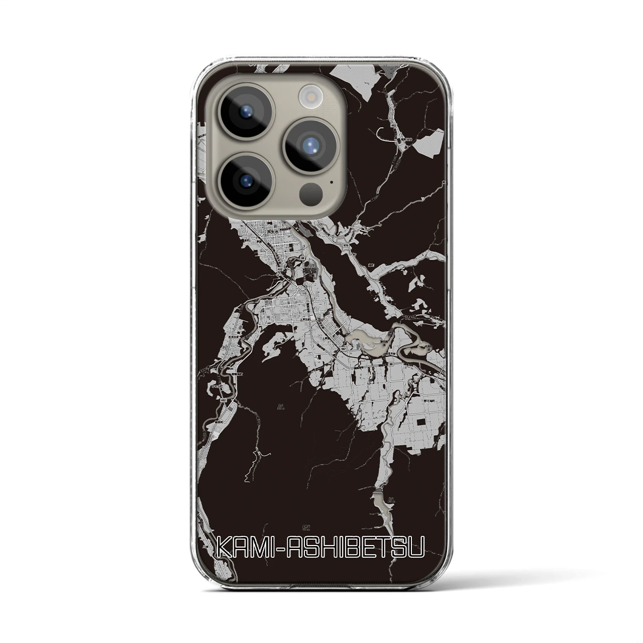 【上芦別(北海道)】地図柄iPhoneケース(クリアタイプ)