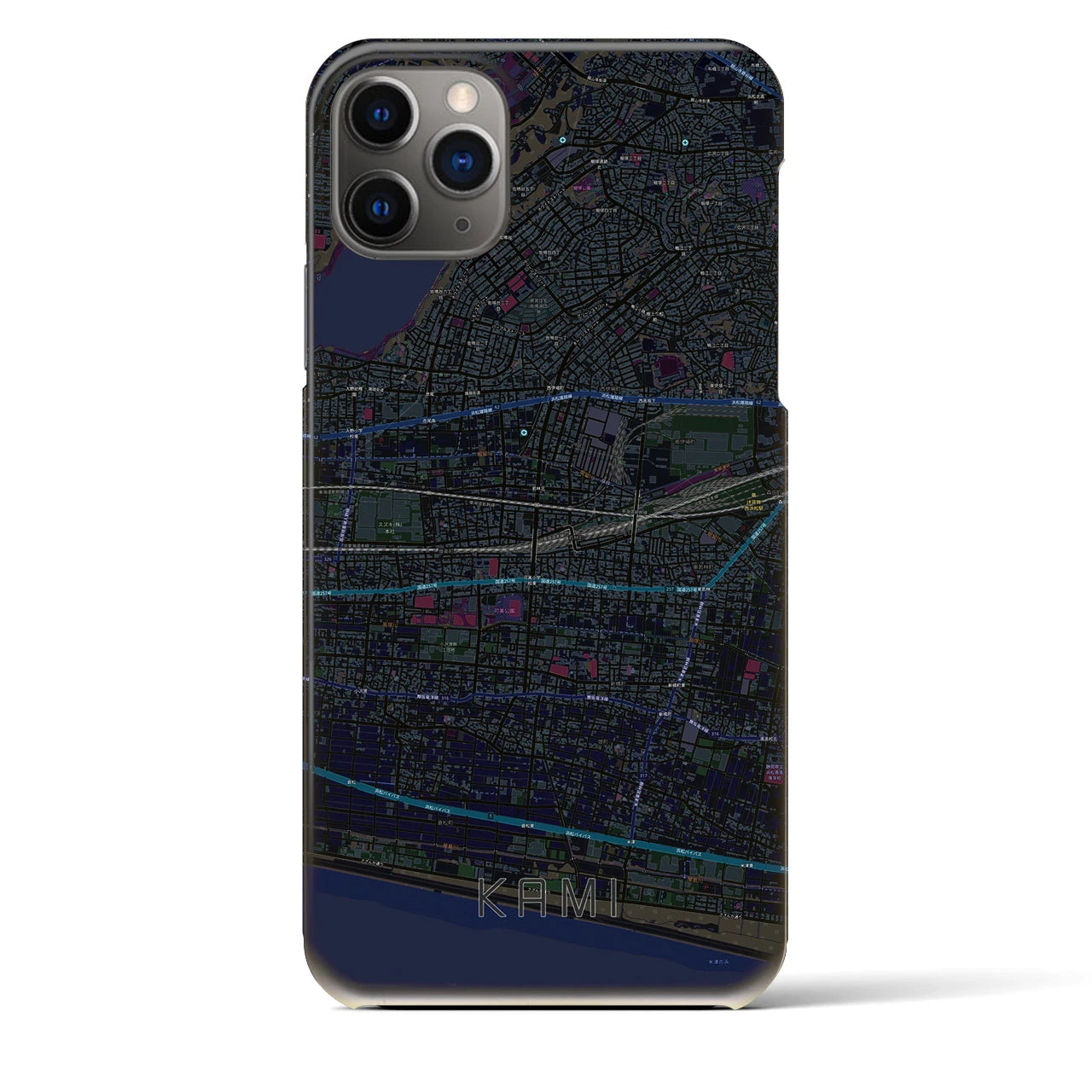 【可美(静岡県)】地図柄iPhoneケース(バックカバータイプ)