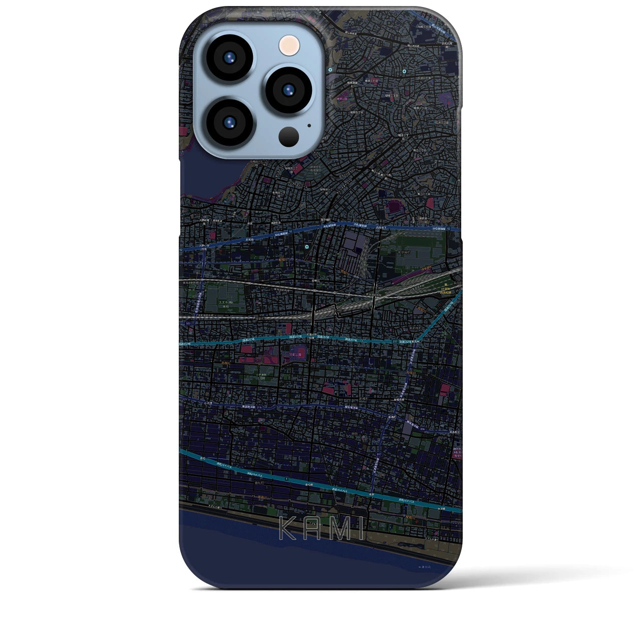 【可美(静岡県)】地図柄iPhoneケース(バックカバータイプ)