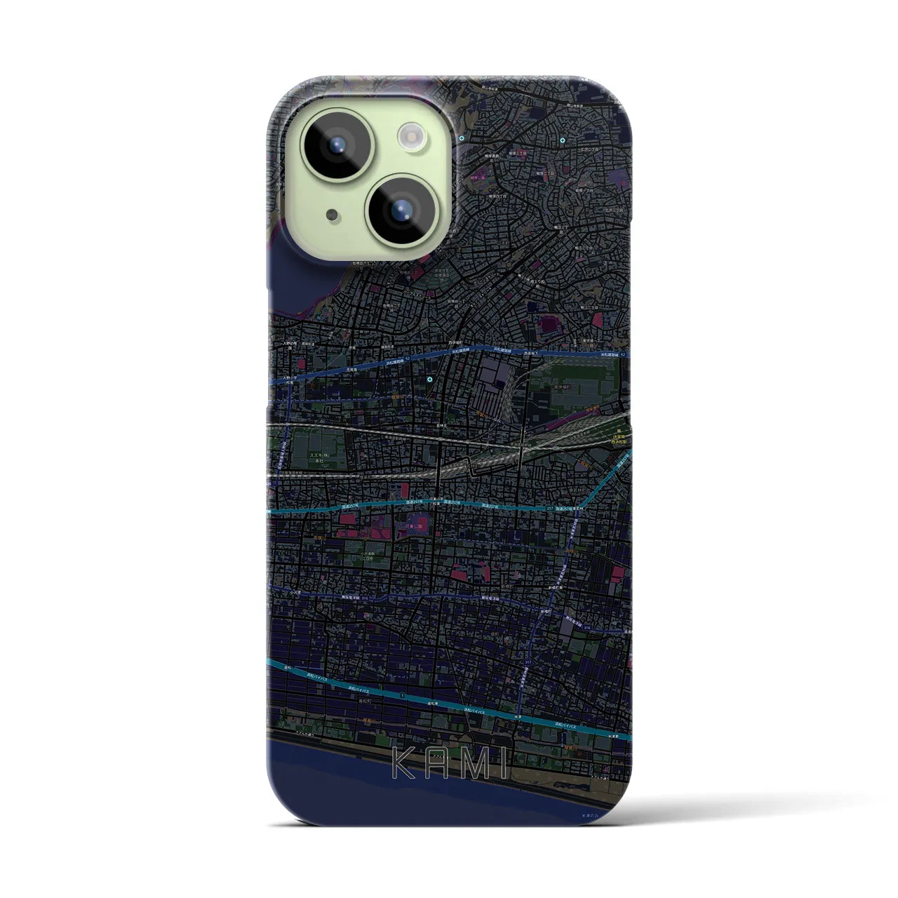 【可美(静岡県)】地図柄iPhoneケース(バックカバータイプ)