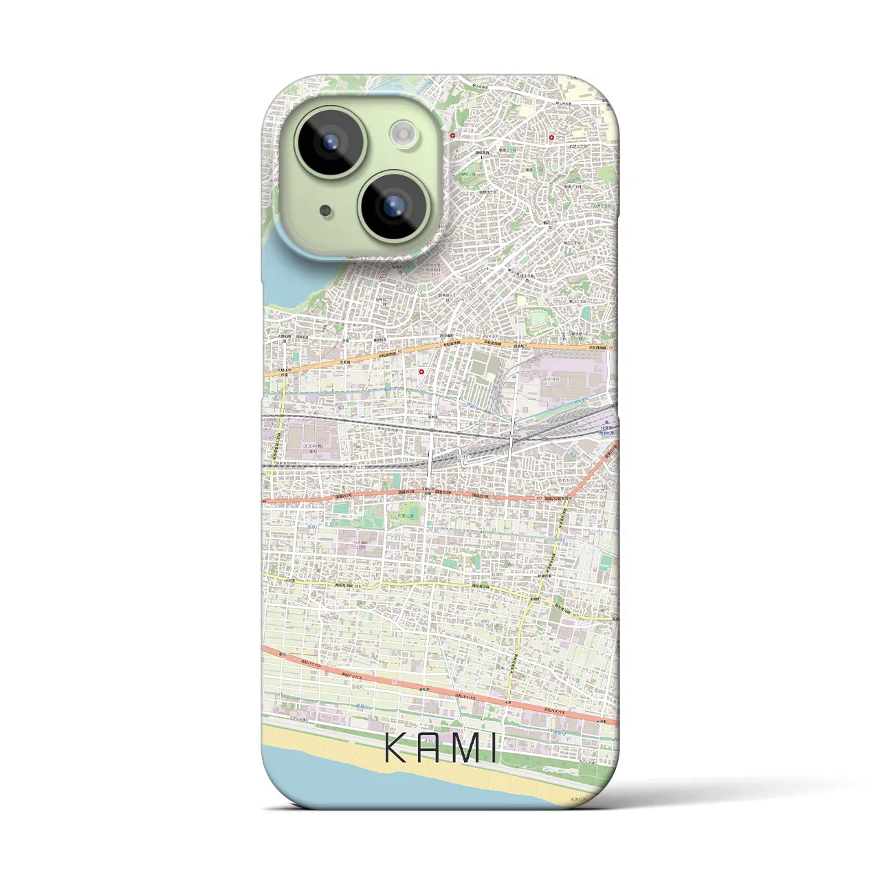 【可美(静岡県)】地図柄iPhoneケース(バックカバータイプ)